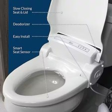 Bio Bidet BB1000 Electric Bidet Toilet Seat Warm Water with Air Dryer Heated NOB