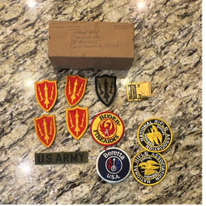 Militaria Patch Lot: U.S. Army Tab, Beretta USA, Ruger, NRA Member Patch