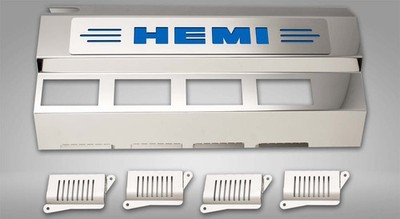 Fuel Rail/Coil Pack Covers Blue ''HEMI'' 11pc fits 09-23 Dodge Challenger 5.7L