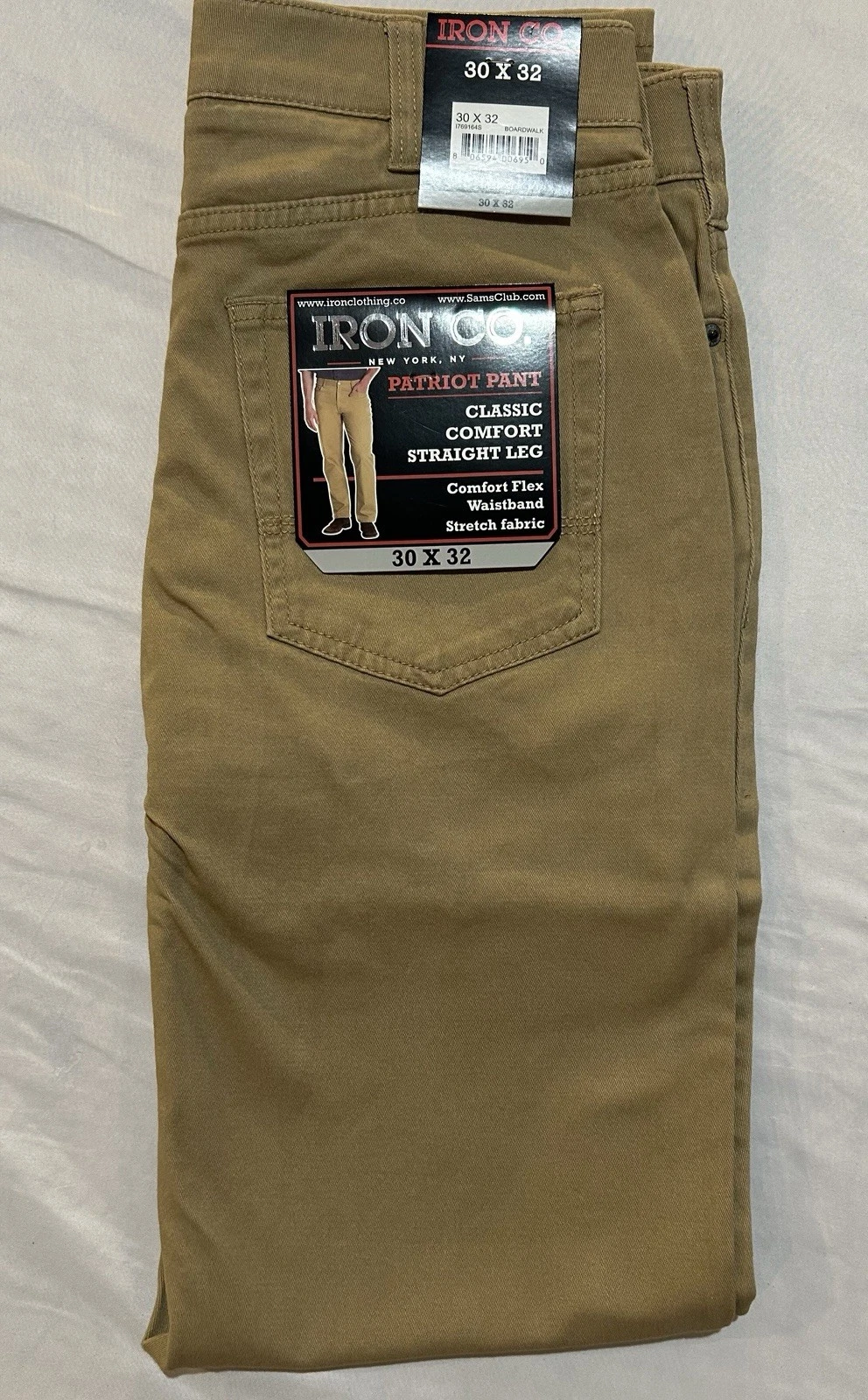 Iron Co. Men's Classic Stretch Comfort Patriot Pants Boardwalk Khaki 30 X 32
