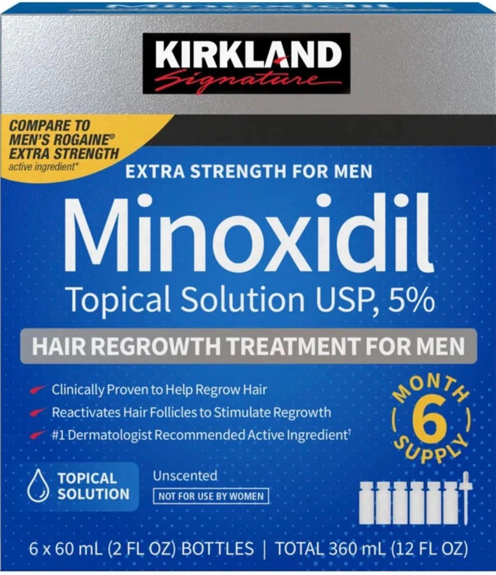 Kirkland Minoxidil 5% Extra Strength Men 6 Month Supply Hair Regrowth