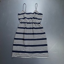 J.Crew Tank Dress Women’s Size 6 Navy Blue White Striped Sleeveless Casual Boho