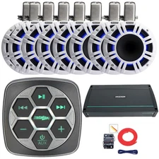 IBBTR9 Marine Bluetooth Controller, 8x 8" 500W Tower Speakers, Class D Amp, Kit