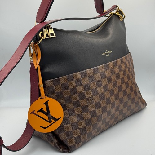 Louis Vuitton Damier Ebene Maida Hobo Shoulder Bag Leather Brown Women Purse