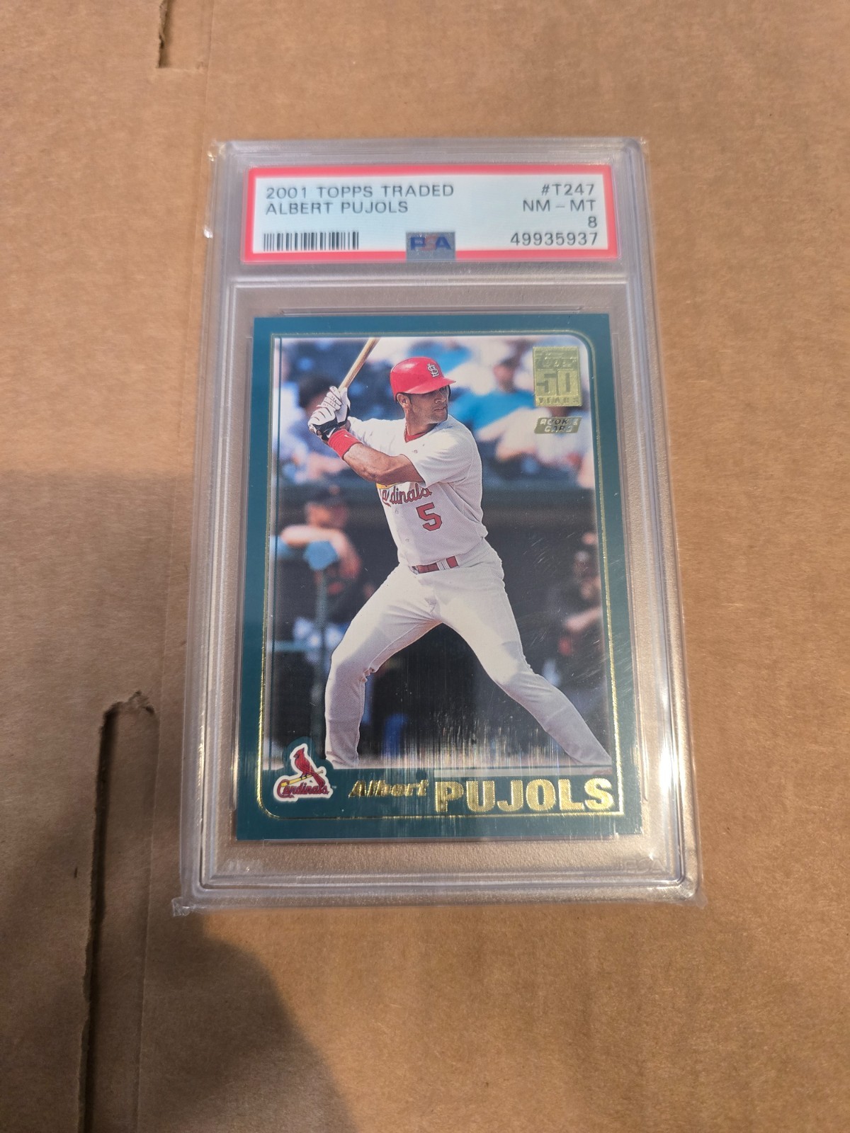 2001 Topps Traded & Rookies - Albert Pujols #T247 (RC) - PSA 8 - Cardinals