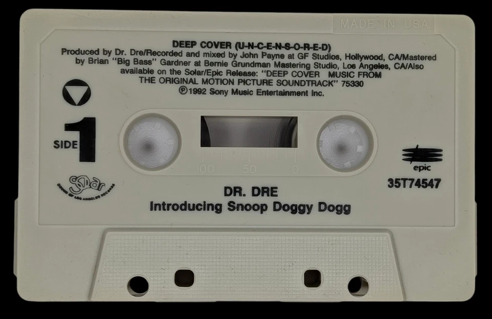 Dr. Dre Introducing Snoop Doggy Dogg – Deep Cover, Audio Cassette, US, 1992 - Image 3 of 4