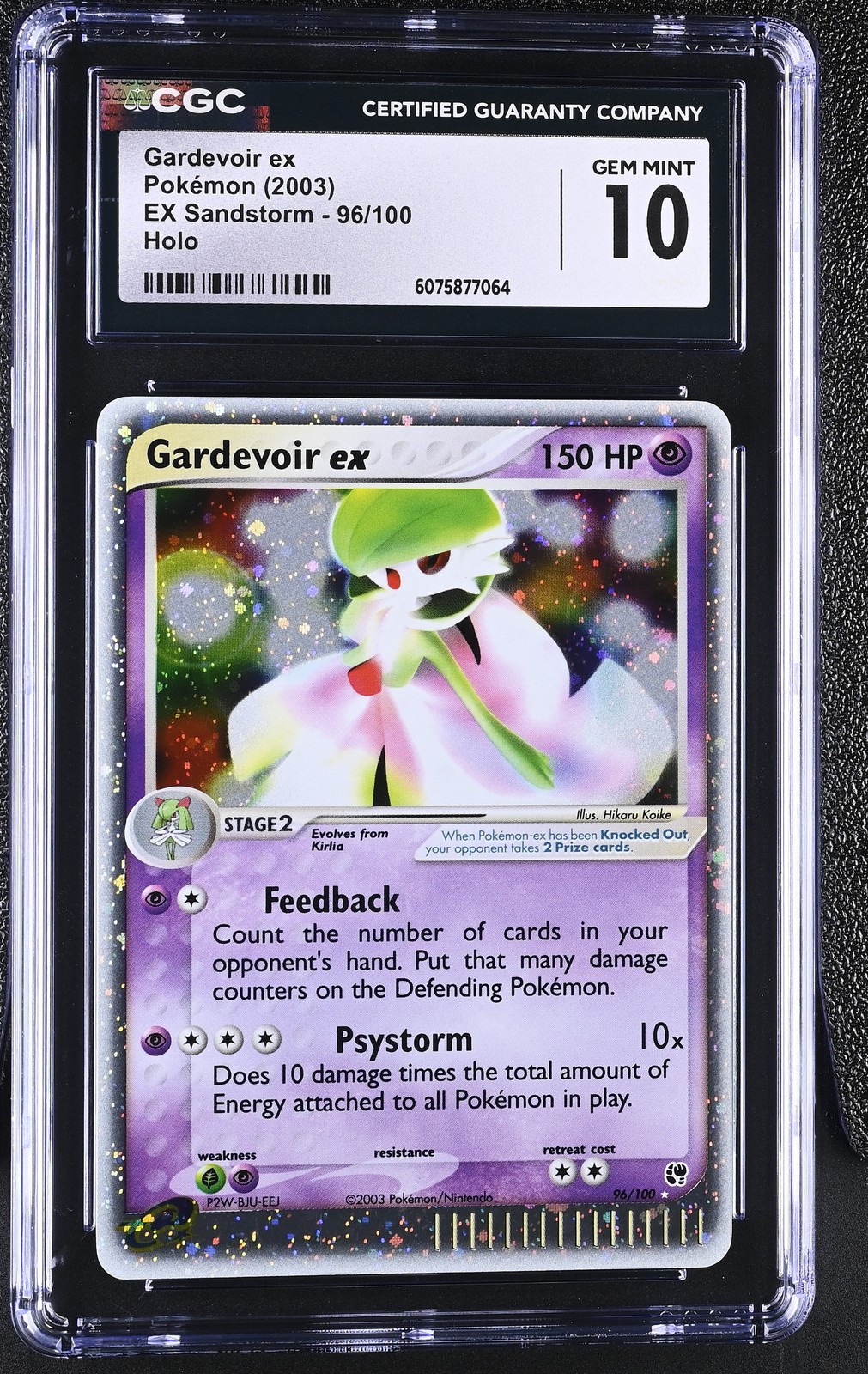 CGC 10 GEM MINT Gardevoir ex 2003 EX Sandstorm 96/100 Holo Pokemon Card