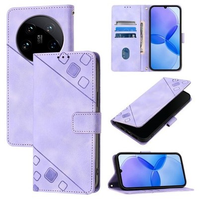 Für Xiaomi 14 Ultra Skin Feel Geprägte Leder Handy Tasche Hülle Schale