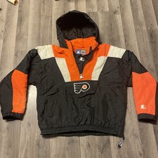 Vintage Philadelphia Flyers Starter Pull Over Windbreaker Jacket Mens Sz L Korea