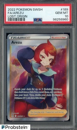 2022 Pokemon SWSH Lost Origin #189 FA Arezu PSA 10 GEM MINT