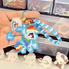 My Little Pony Rainbow Dash perler beads design keychain bagcharm