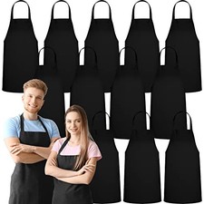 Men's Unisex Bib Apron - Machine Washable - 12 Black - Model 12