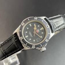 TAG Heuer Lady Diver Watch 973008 Black Dial Bezel Genuine QZ Used