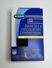 3 Pk Dr Scholls Mens Or Womens Crew Socks Diabetes  Circulatory Black