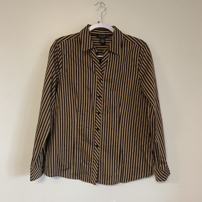 Grace the Perfect Fit Blouse Top Button Down Size 6 Black