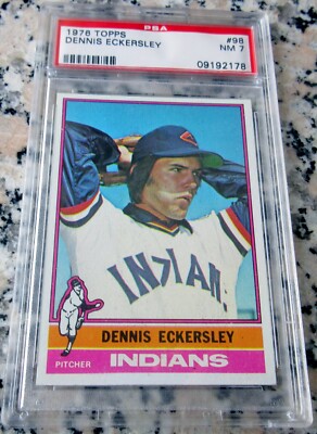 DENNIS ECKERSLEY 1976 Topps Rookie Card RC PSA 7 NM Low # A