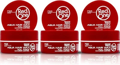 REDONE PACK OF 3 RED ONE AQUA HAIR WAX FULL FORCE EDGE CONTROL ULTRA HOLD 150ML
