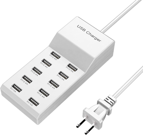 USB 10 Port Desktop Portable Charging Station, Suitable for Charging Multiple De