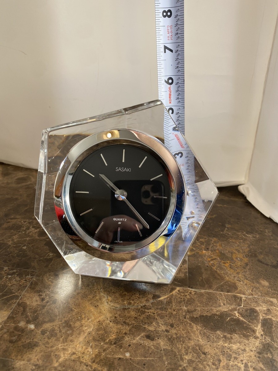 Midcentury Modern Clock Sculpture Glass Sasaki Sunform Japan