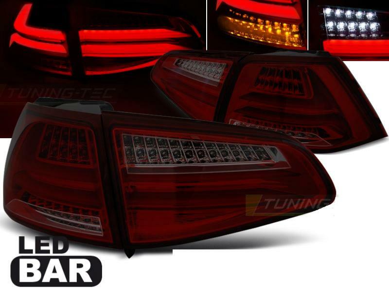 Feux arriere LED pour Golf 7 finition rouge fume haut de gamme et etanche