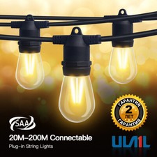 Black/White Dimmable Connectable LED Festoon String Lights Christmas Patio Xmas — image 2