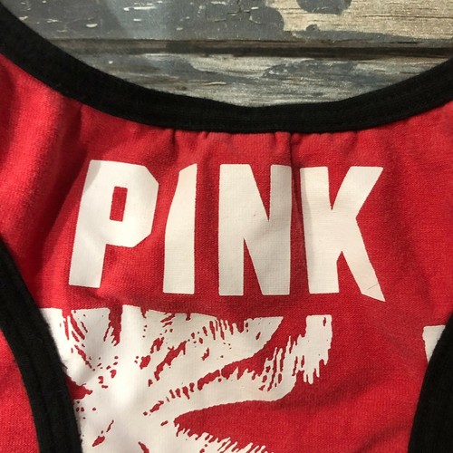 VICTORIA SECRET PINK Crop Top Red/Gray Palm Tree Sports Bra Large - Picture 5 of 7