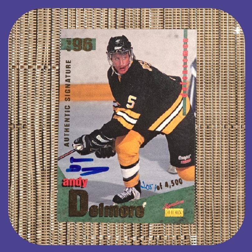 Andy Delmore Autograph Hockey 1996 Signature Rookies Draft Day Trading Card