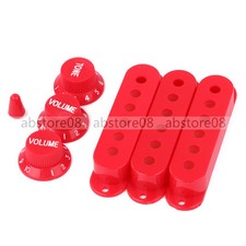 Red Pickup Covers Volume Tone Knob Switch Tip for Stratocaster Strat Guitar