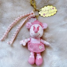Minnie Sakura Plush Strap Keychain