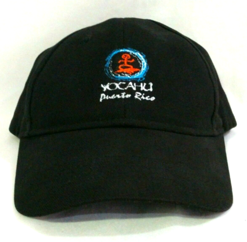 Yocahu Surf Wear Cap Hat Puerto Rico Black Adjustable Strap Taino Art Anvil - Afbeelding 1 van 3