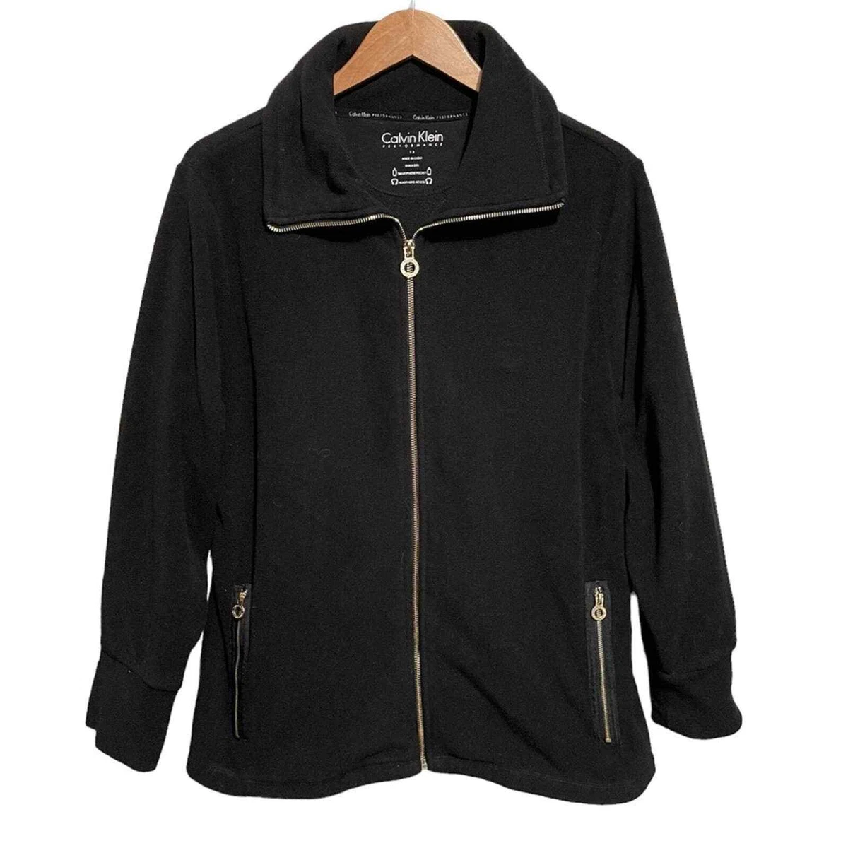 Calvin Klein Performance Zip-Up Black Fleece Jacket