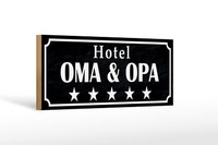 Holzschild Spruch 27X10 Cm Hotel Oma Opa 5 Sterne Geschenk Schild Wooden Sign