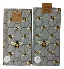 Set of 2 BEE INSPIRED Honey Bee Terry Kitchen Towels by Kay Dee Designs