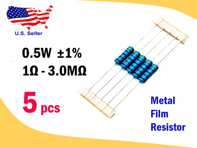 0.5W 1Ω - 3MΩ ±1% Metal Film Resistor (5 pcs) - Free & Fast shipping