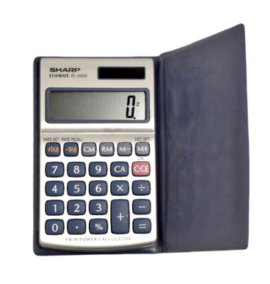 SHARP Elsimate EL-326S Taschenrechner Twin Power Calculator Batterie und Solar