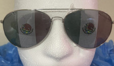 MEXICO FLAG AVIATOR SUNGLASSES UV 400 100 UV PROTECTION SHADES  CASE 1 SIZE
