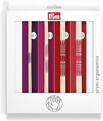 NIB Prym Ergonomics 8'' Double Point Set, Knitting Needles - Size US 1, 2, 4, 6