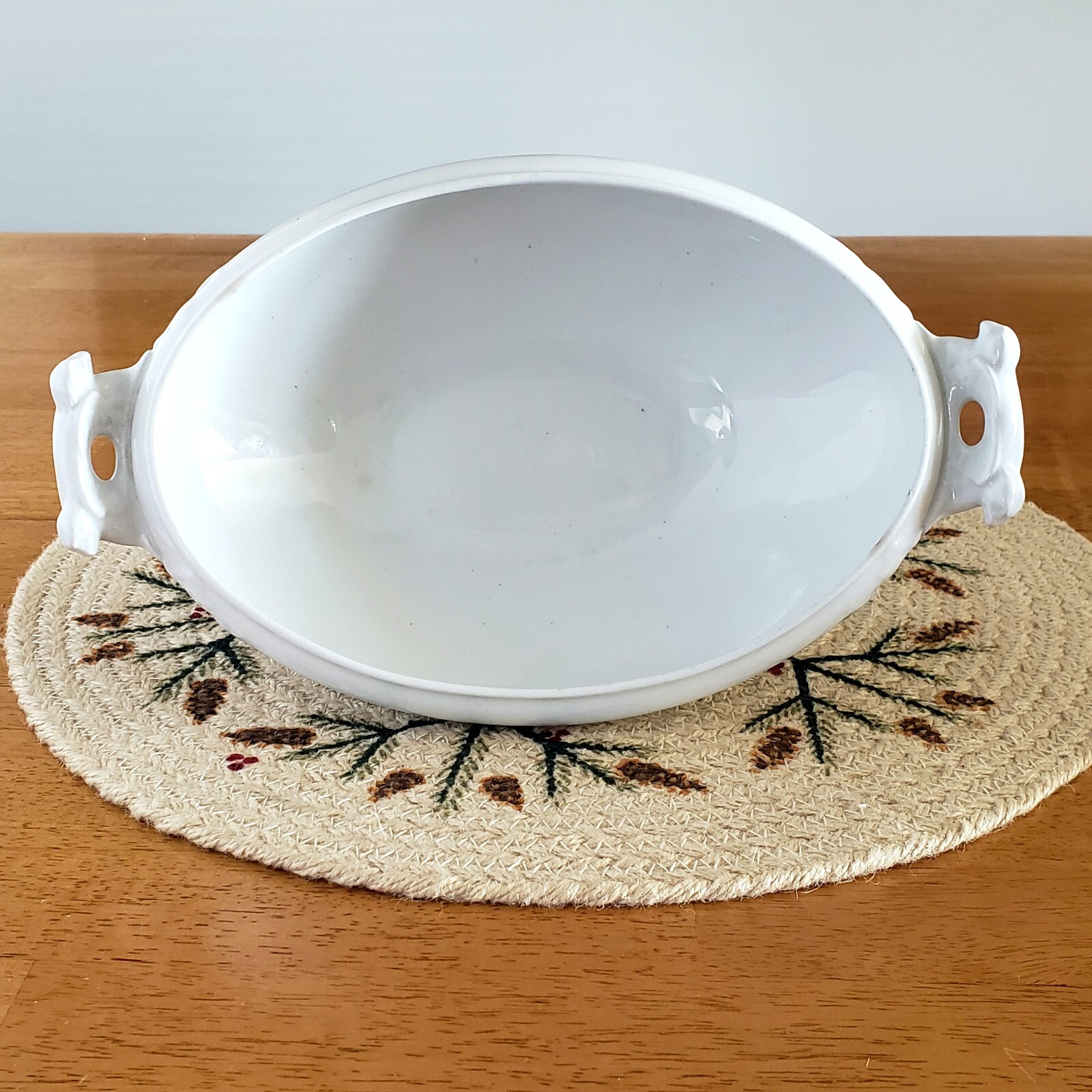 Antique White Ironstone Covered Vegetable Tureen Eagle Head Pratt & Simpson Engl