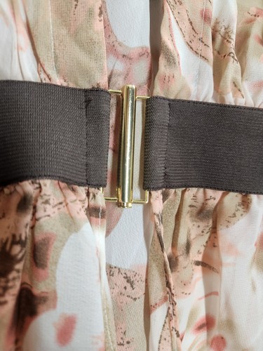 Renee's by Sure Couture Chiffon Coral Floral Kimono Cape Wrap Belt Top 2X/3X - Picture 2 of 5