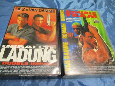 van Damme , Geballte Ladung + Double Team , Video Film Kassette , Kult , selten