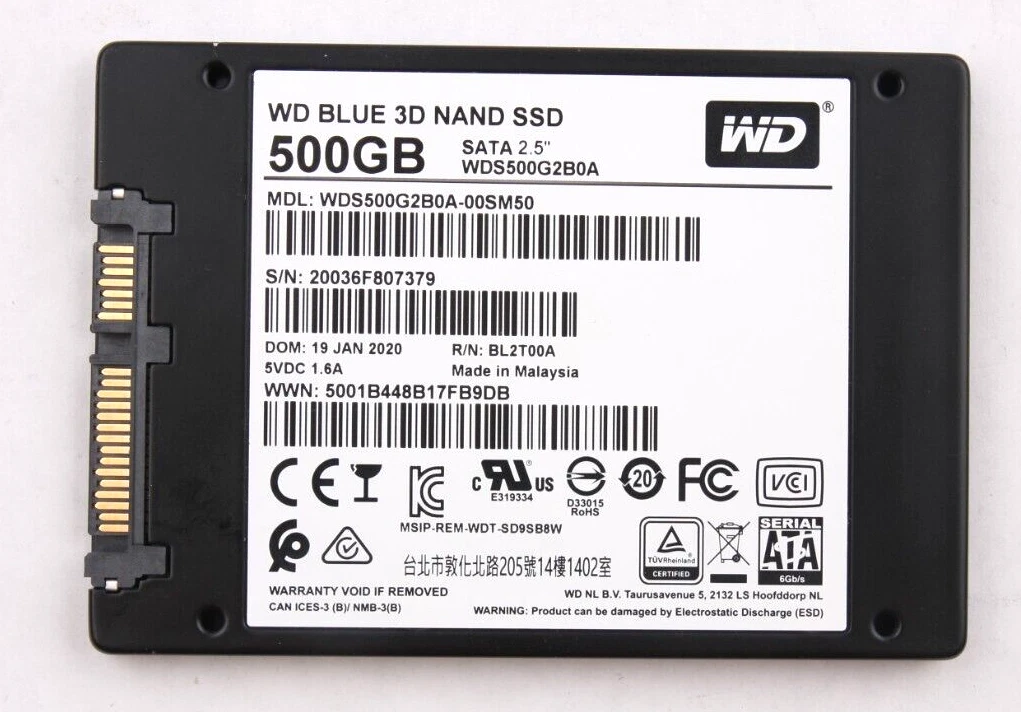 Western Digital WDS500G2B0A-00SM50 500Go 2.5 SATA SSD