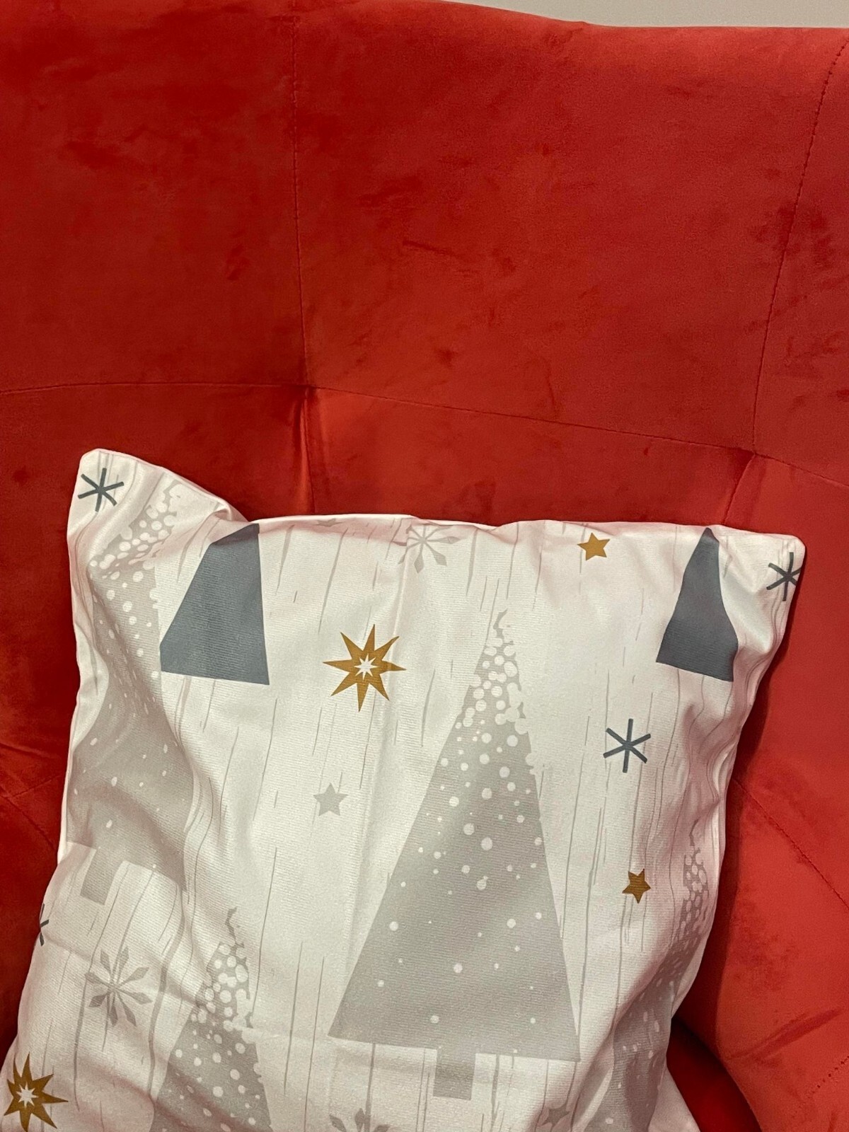Christmas tree cushion cover grey gold printed soft pillowcase 45 cm 18