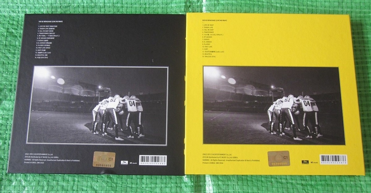 EXO CD Album Love Me Right Repackage Korean ver. & Chinese ver. 2