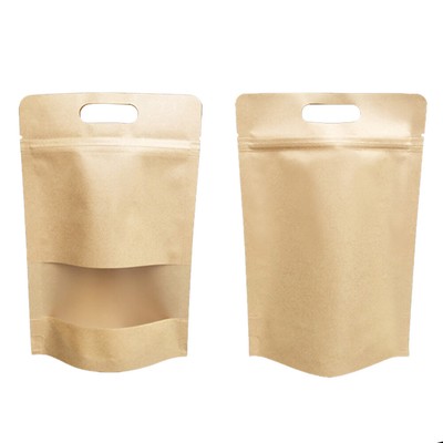 100 PCS Sealable Stand Up Pouch Bags w/ Clear Window Zip Lock For Coffee Macaron