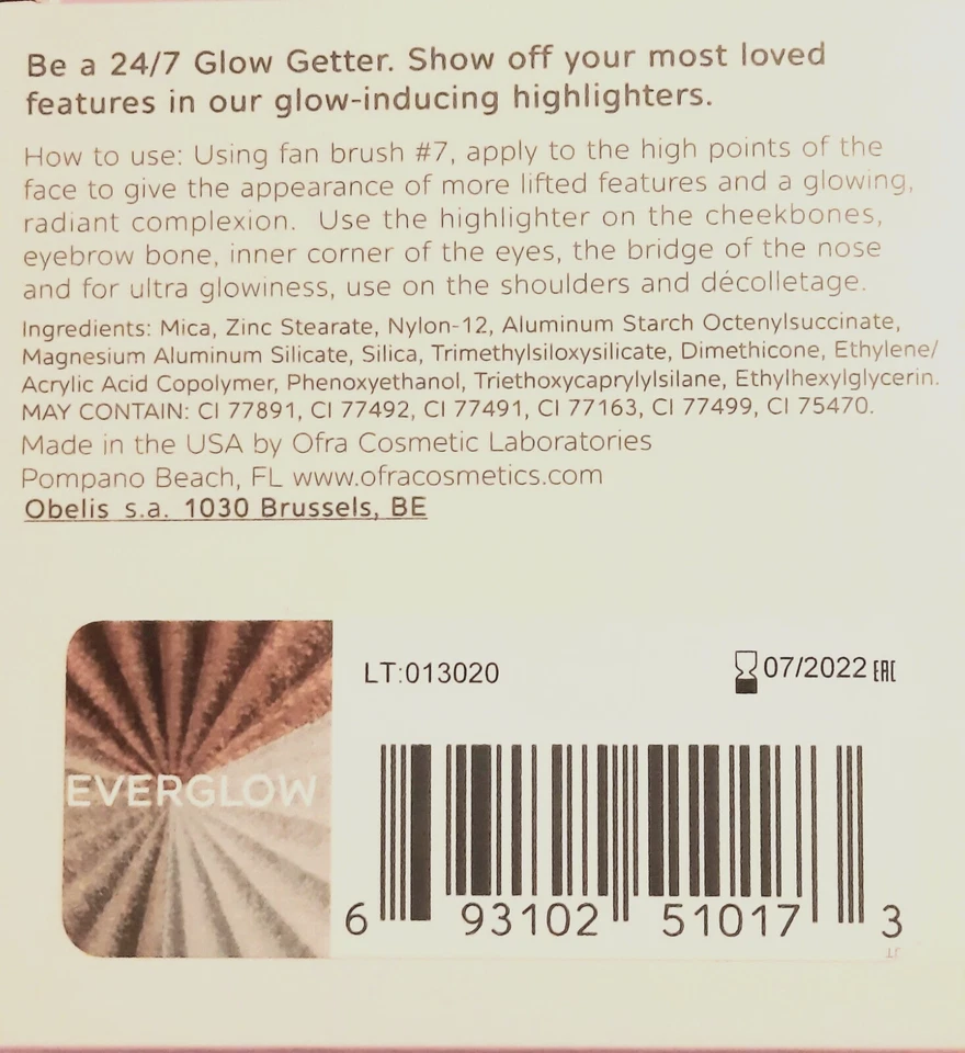 OFRA Highlighter *EVERGLOW* Full Size .35oz New in Box! - Image 2 of 2