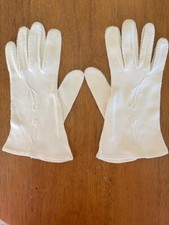 Vintage white ladies dress gloves, Wrist Length, Cotton womens small no tags