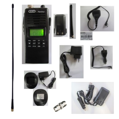 CB-Handfunkgerät KPO Panther V2, Standlader,TNC Antenne, Ladekabel,Akku, Adapter