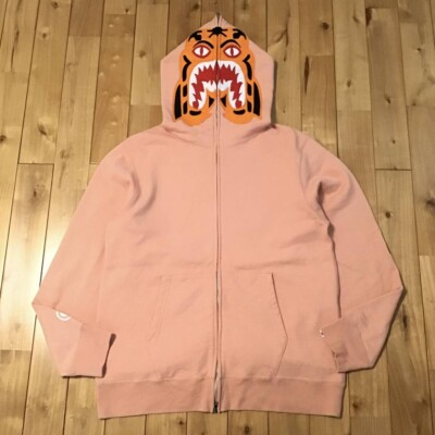 BAPE Tiger full zip hoodie salmon pink A Bathing Ape Size XL
