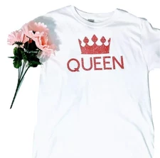 Gildan Heavy Cotton Queen With Crown Tshirt Short Sleeve Crew Neck Multiple Size
