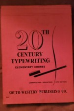 20th CENTURY TOUCH TYPEWRITING TEXT BOOK typewriting red antique vintage how to  thumbnail